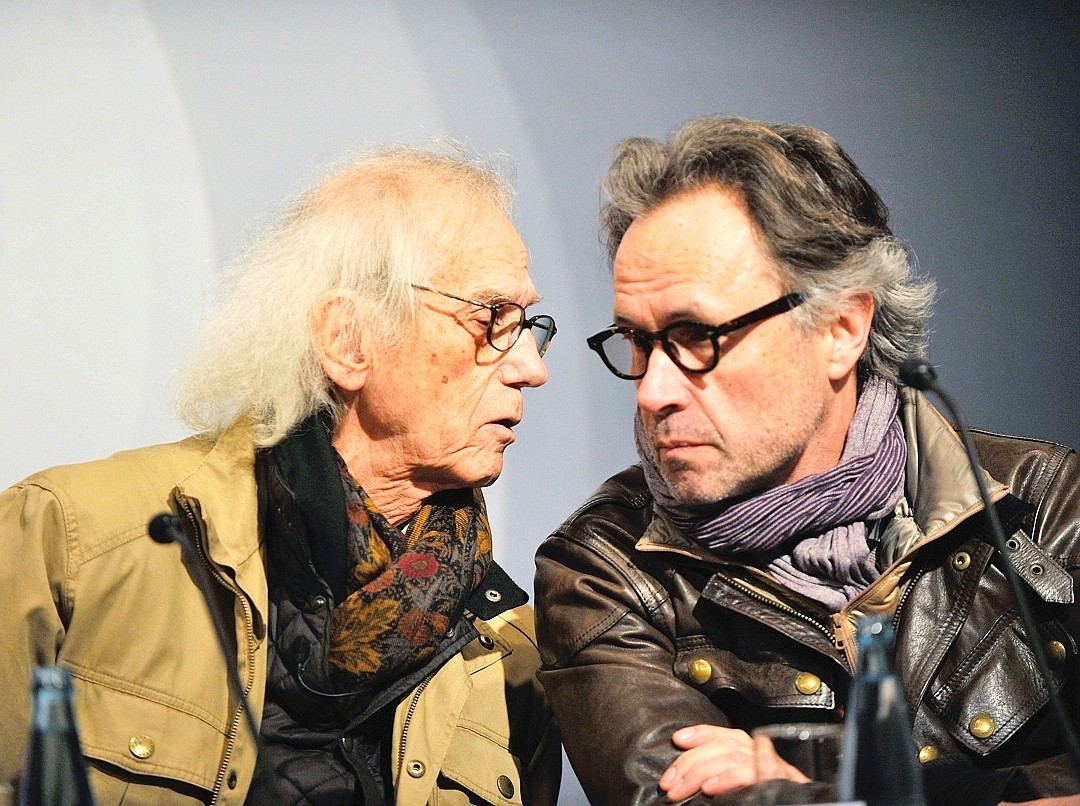 Der Künstler und sein Fotograf: Christo mit Wolfgang Volz. 
