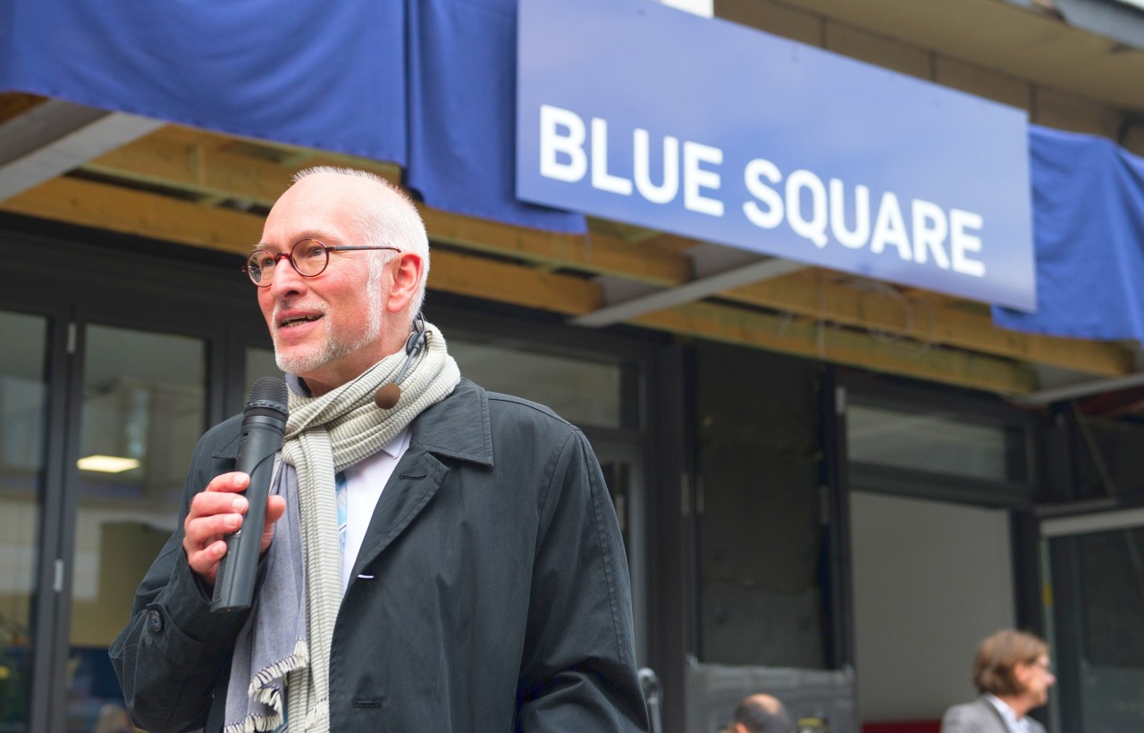 Elmar Weiler, Rektor der Ruhr-Uni, bei der Eröffnung des "Blue Square"-Gebäudes.