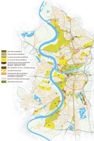 Das Projekt Duisburg 2027 weist für den Bereich Wirtschaft einige neue Flächen aus, andere wiederum sollen aufgegeben werden. Die großen Industriestandorte bleiben unbehelligt.