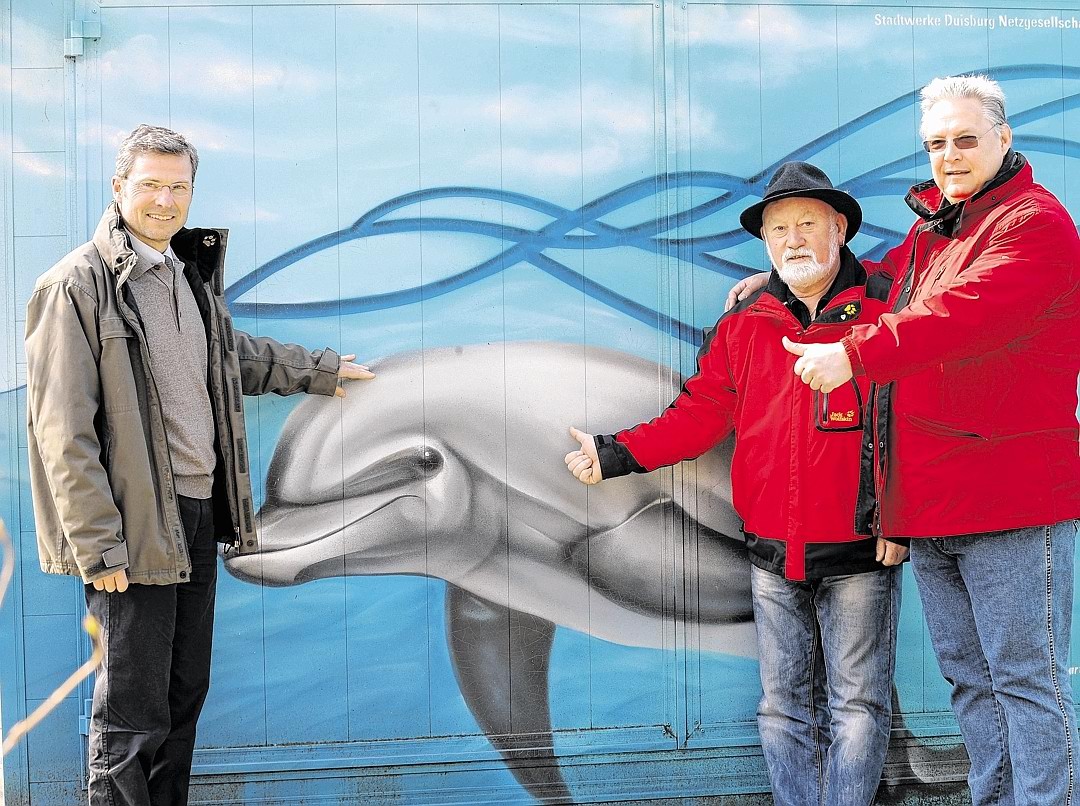 Ein  klares Ja zum Delfinarium kommt von Zoo-Chef Achim Winkler (l.), von Frank Börner (r.)  und dem Zoo-Aufsichtsrat Manfred Kaiser.