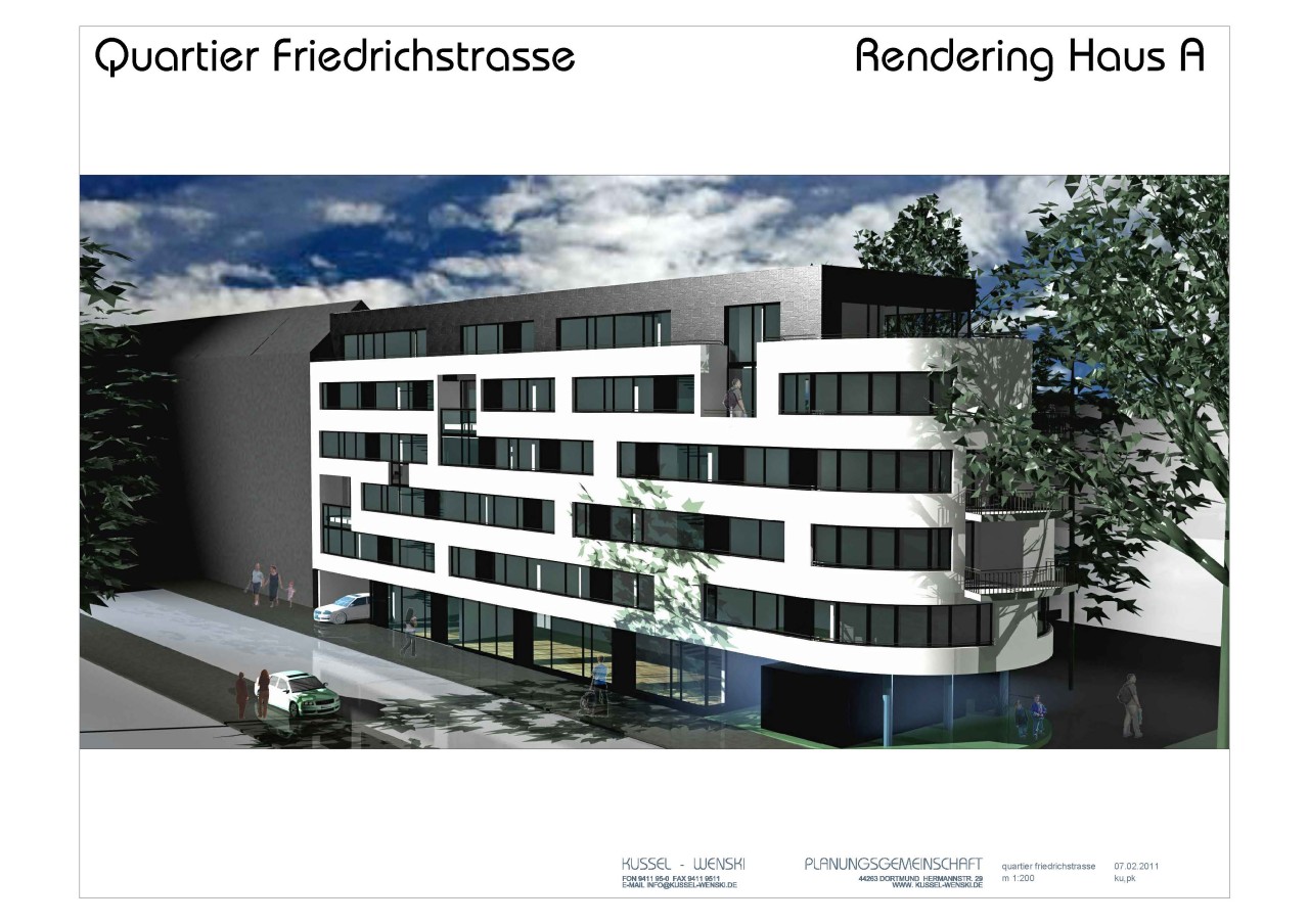 Animation des Neubau-Projekts "Quartier Friedrichstraße" im Dortmunder Klinikviertel