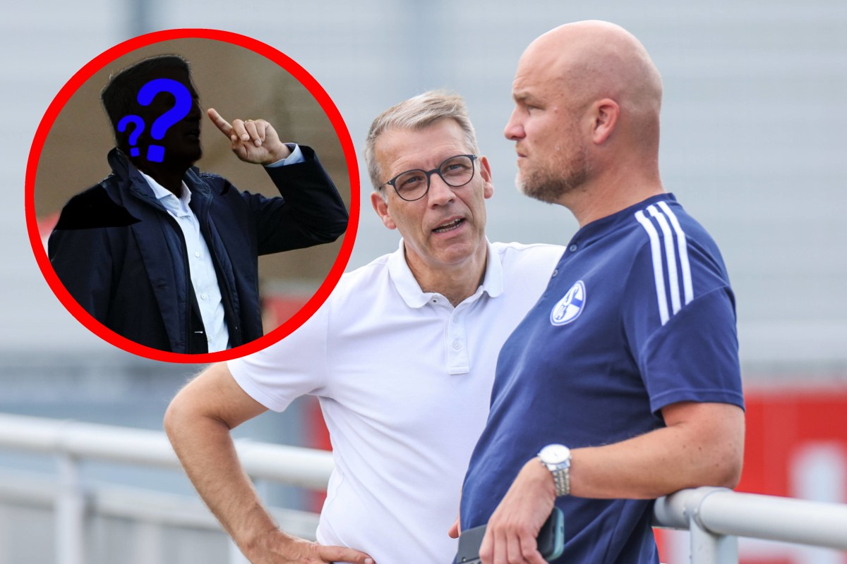 Rouven Schröder, Sportchef des FC Schalke 04, schaut auf Vladimir Petkovic.
