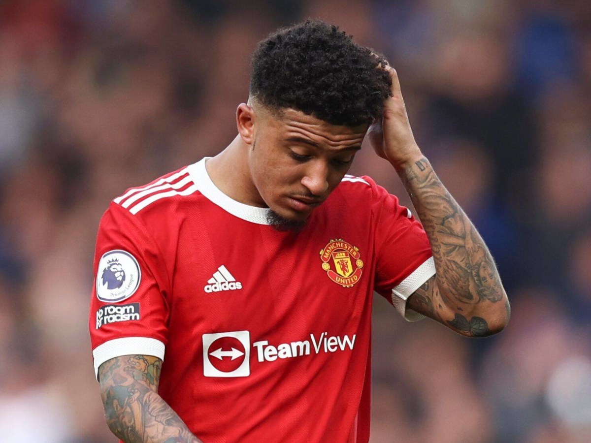 Ex-Borussia-Dortmund-Star Jadon Sancho schaut frustriert.