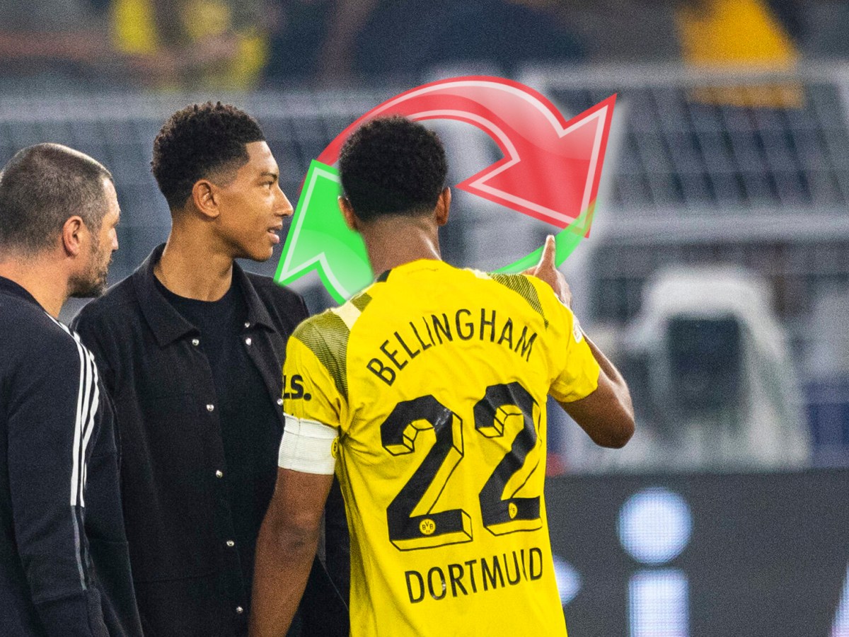 Jobe Bellingham und Bruder Jude im Stadion von Borussia Dortmund.