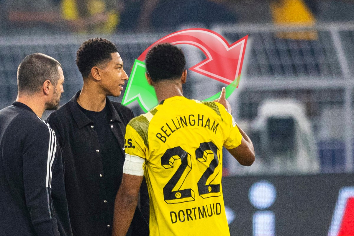 Jobe Bellingham und Bruder Jude im Stadion von Borussia Dortmund.
