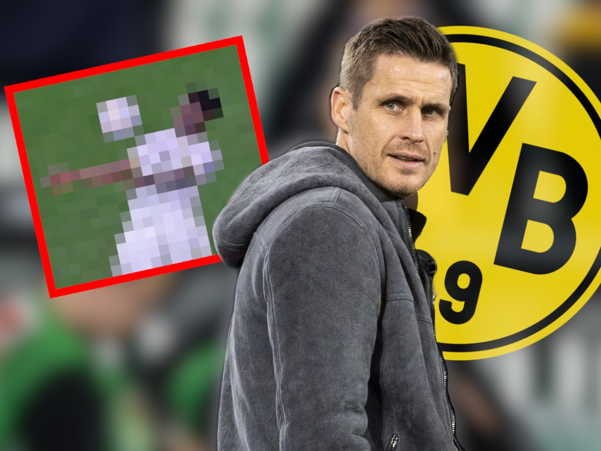 Borussia Dortmunds Sportdirektor Sebastian Kehl schaut sich kritisch um.
