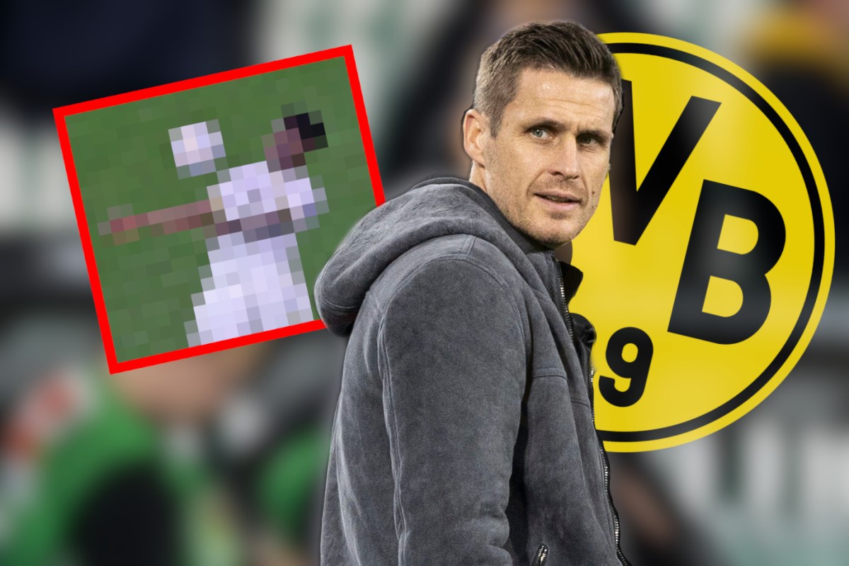 Borussia Dortmunds Sportdirektor Sebastian Kehl schaut sich kritisch um.