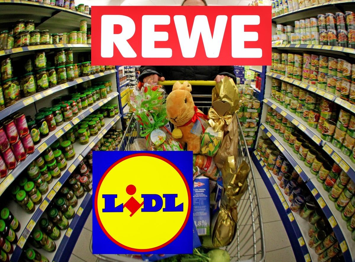 Rewe, Lidl und Co. Osterprodukte im Einkaufswagen