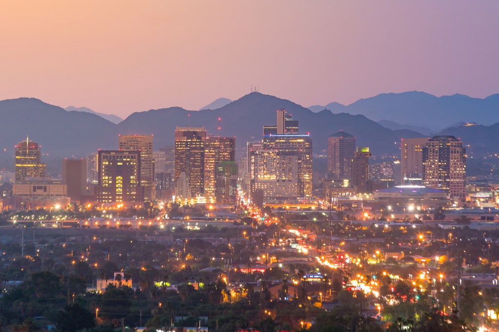 Die Skyline der US-Stadt Phoenix .