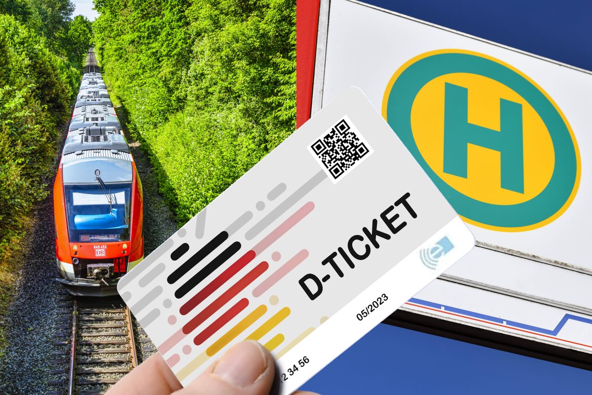 49-Euro-Ticket Haltestelle Zug Symbolbild