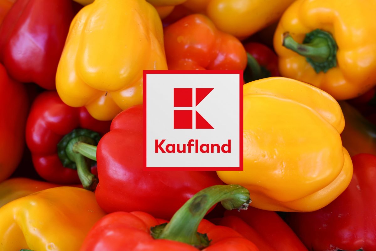 Kaufland Logo auf Bunter Paprika