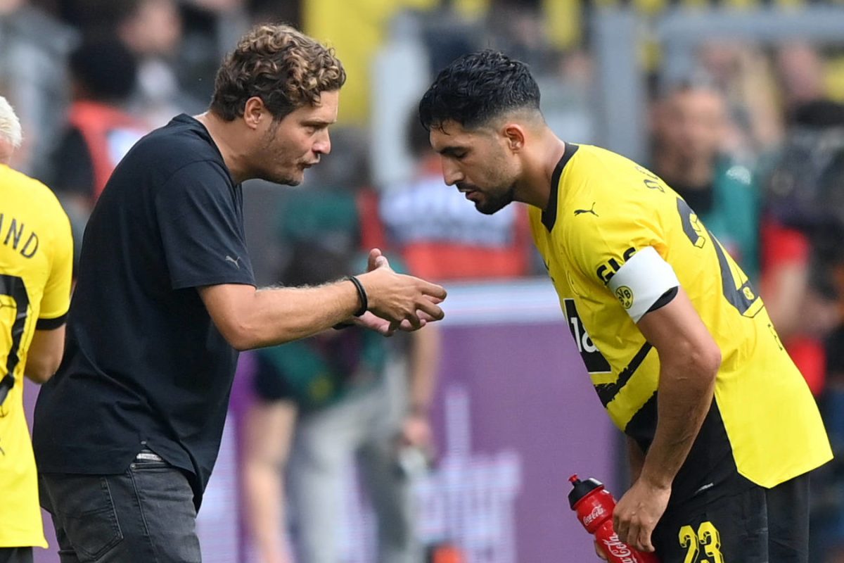 Borussia Dortmund: Edin Terzic im Gespräch mit Emre Can.