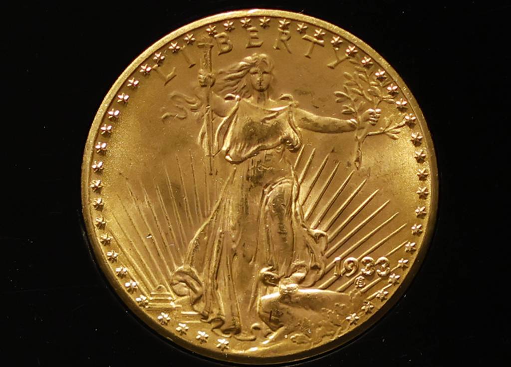 Die "Double Eagle"-Münze in der Rückansicht.