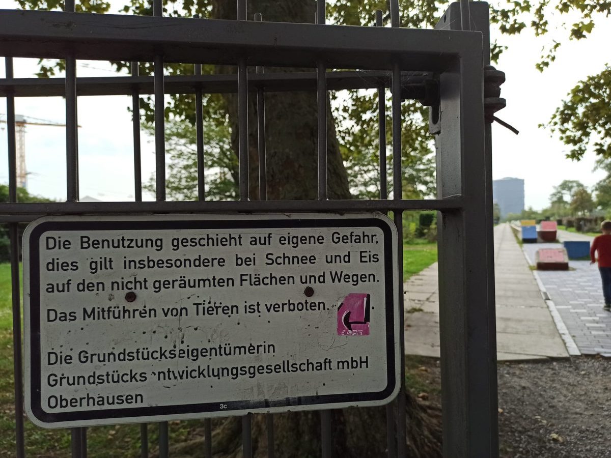 Schild in Oberhausen, Olga-Park