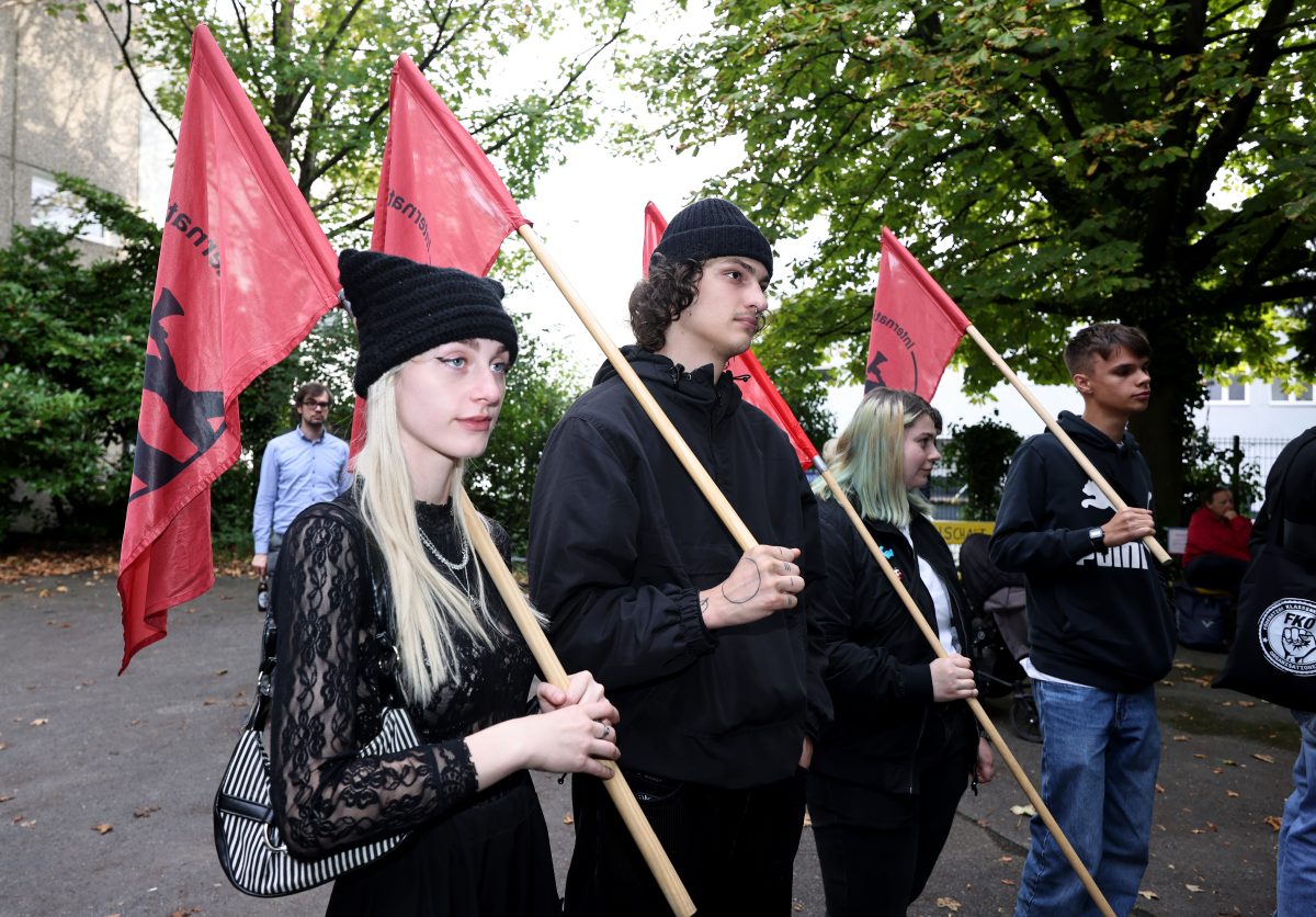 Demonstranten in Essen