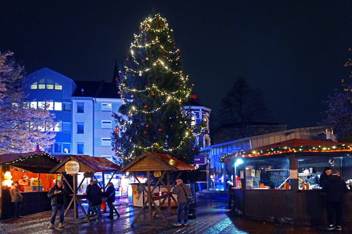 Der Weihnachtsmarkt in Steele hat bei Facebook die ersten Aufnahmen von seiner neuen großen Tanne geteilt. Manchen Usern ist das viel zu früh.