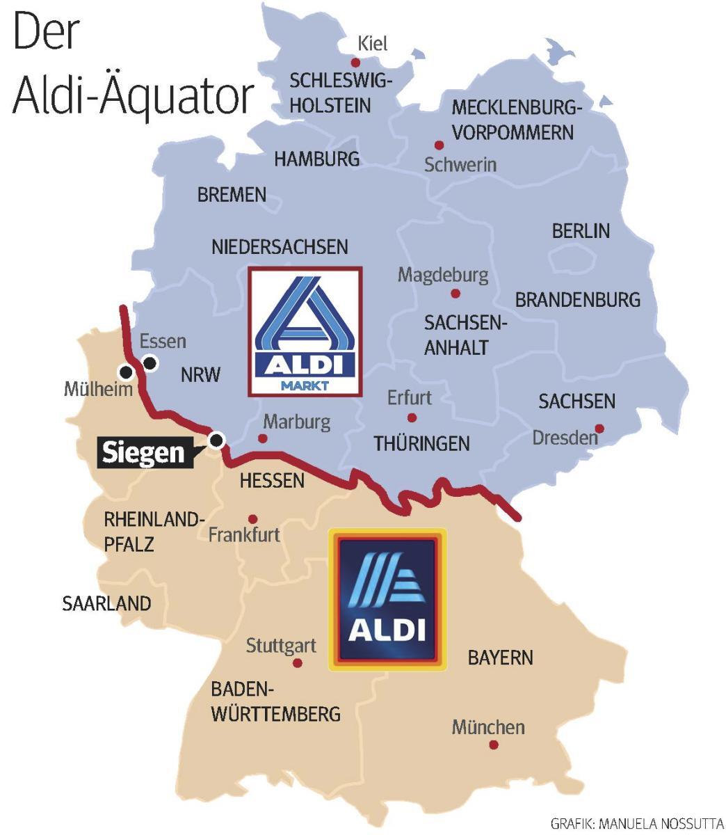 Aldi Süd & Aldi Nord Was sind die Unterschiede & wo verläuft die