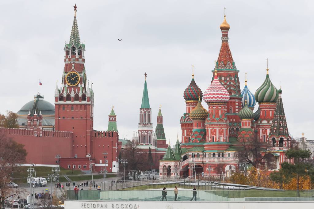 Ein Blick auf den Kreml in Russland.