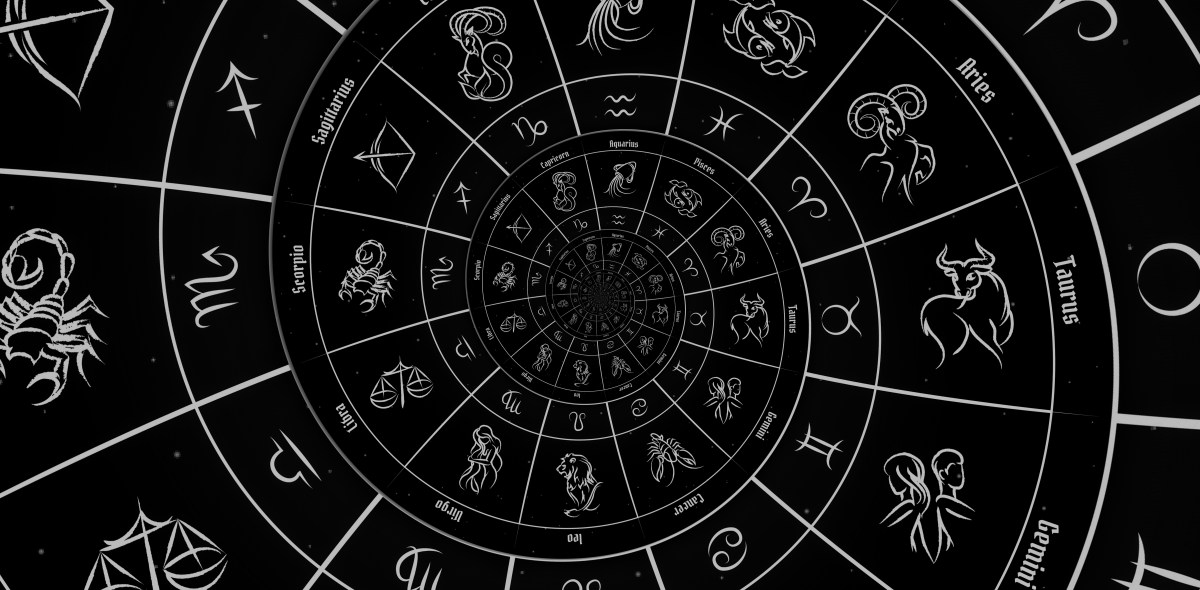 Tierkreiszeichen mit Symbolen.