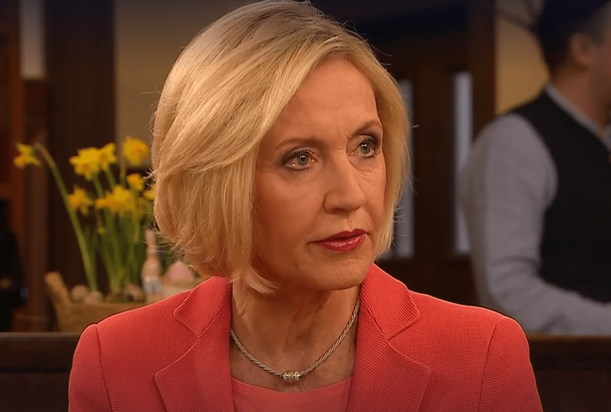 Petra Gerster im Putin-Talk beim Bayerischen Rundfunk.