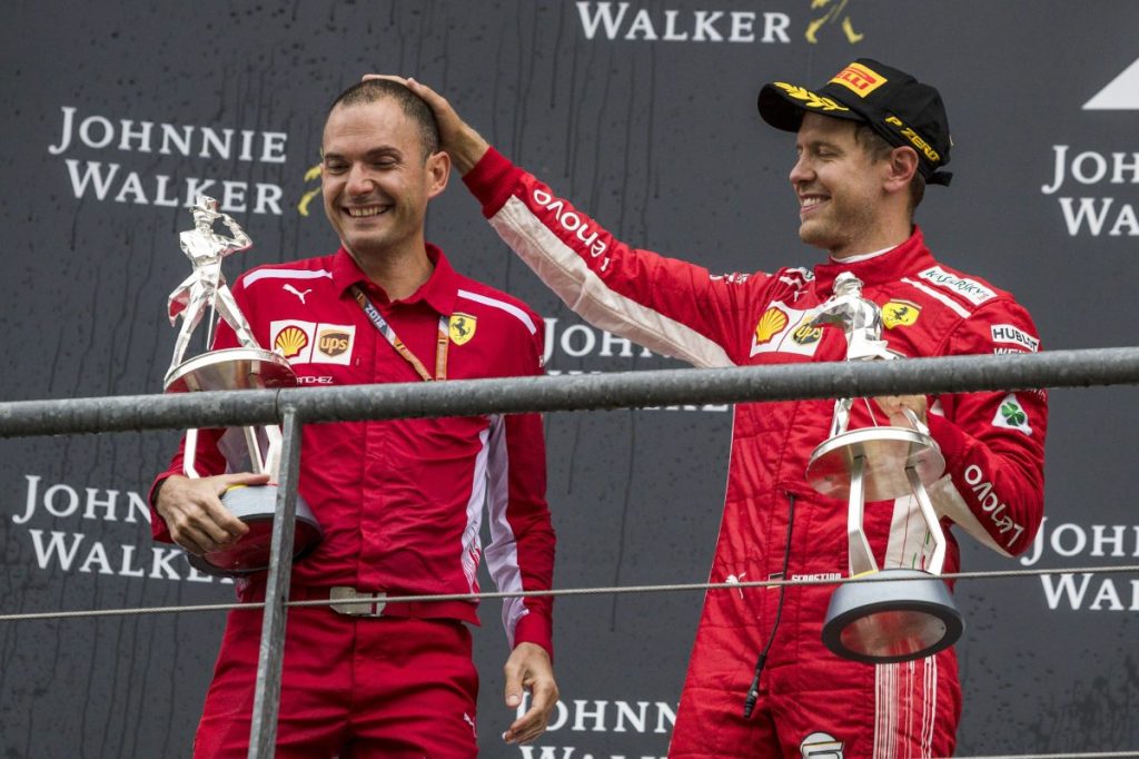 David Sanchez (l.), hier en als Ingenieur Sebastian Vettel en Ferrari, verliest McLaren.