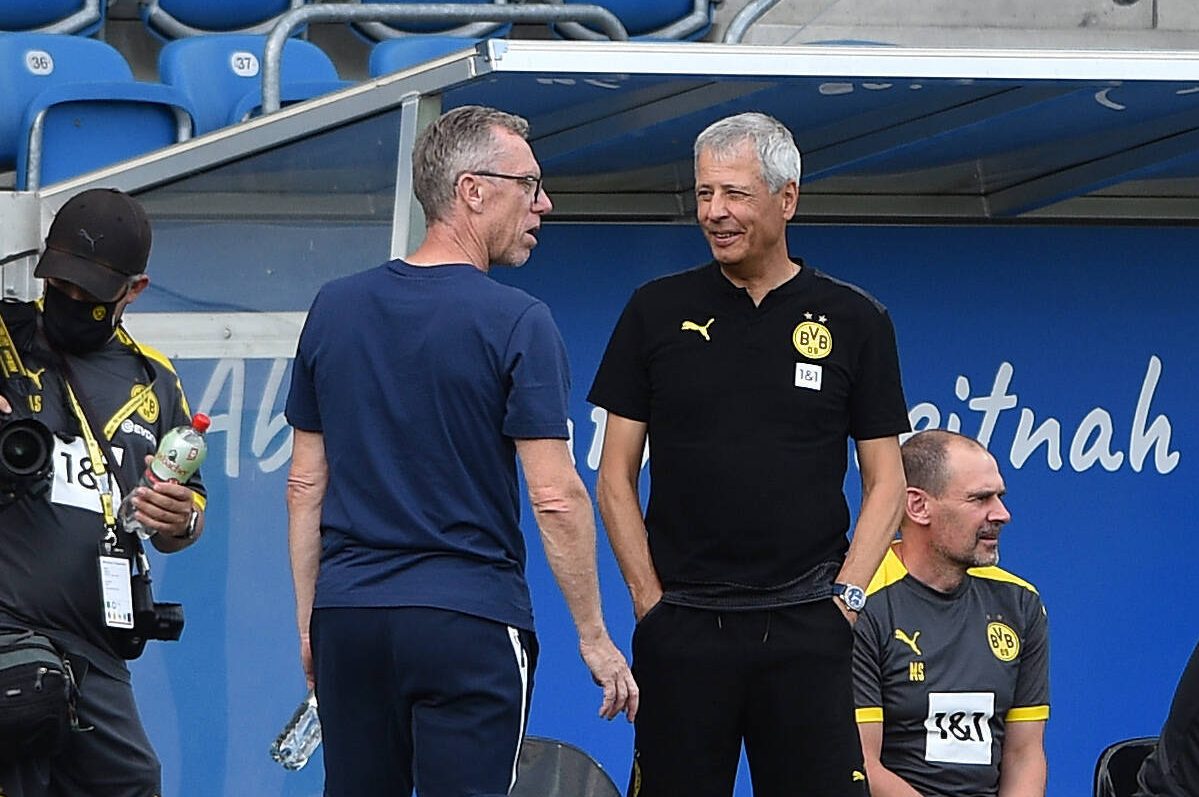 Peter Stöger (l.) und Lucien Favre trainierten beide den BVB.