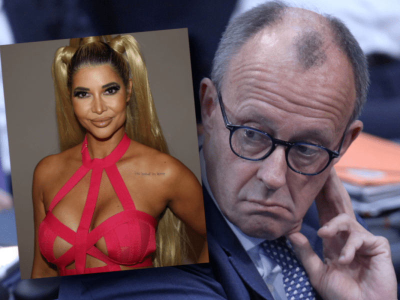 Neue CDU-Mitglied: Micaela Schäfer und Parteichef Merz.