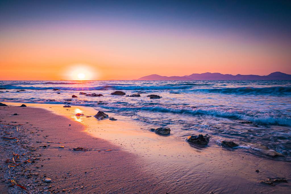 Strand bei Sonnenuntergang