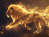 goldener LÃ¶we im Universum