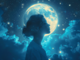 Frau vor dem Mond