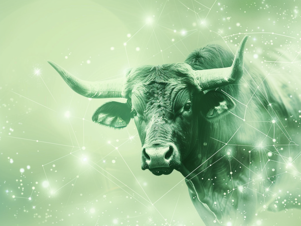 Stier in grünem Universum